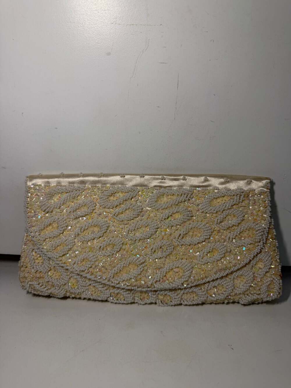 Vintage Beaded and Sequin Formal Evening Clutch Bag